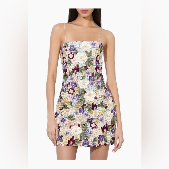 Alice + Olivia Dresses & Skirts - Alice + Olivia Velia Floral Embellished Minidress $1495 NWT Size 4